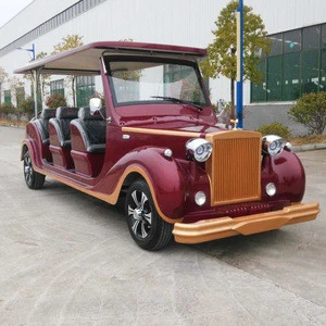 8 12 Seats Battery Powered Tourist Sightseeing Antique Classic  shuttle Electric Car Roadster