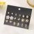 Import 9 pairs/set trendy ethnic golden leaf flower butterfly simulated pearl rhinestone stud earring from China