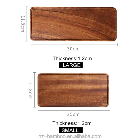 Acacia wood Rectangle Wooden Tea Tray Serving Table Plate Snacks Food Storage Dish for Hotel Home Serving Tray