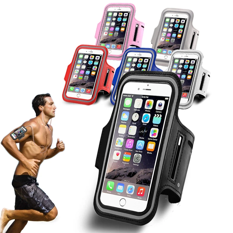 Adjustable Colorful Arm Wrist Pouch Bag Safety Armband Case Cellphone Jogging Cycling Reflective Armband