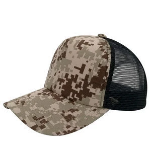 Adult Camouflage Style Mesh Cap Cotton 5 Panels Military Curved Brim Man Woman Sports Trucker Hat Baseball Cap