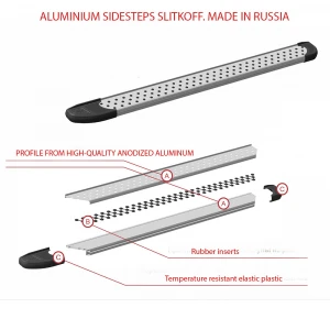 Aluminium side steps for Mitsubishi OUTLANDER &quot;Luxe Black&quot; 1700, accessories exterior