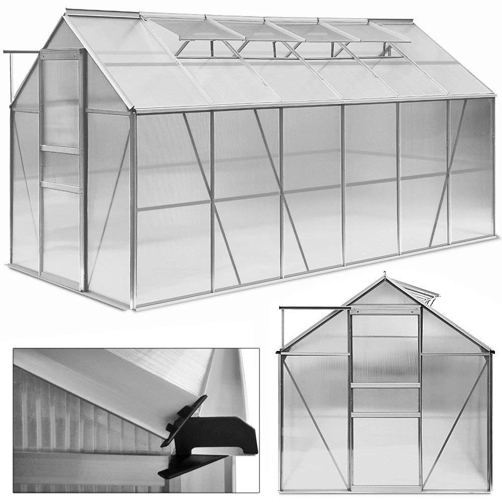 Aluminum Garden Greenhouse With Polycarbonate Sheet With Steel Base