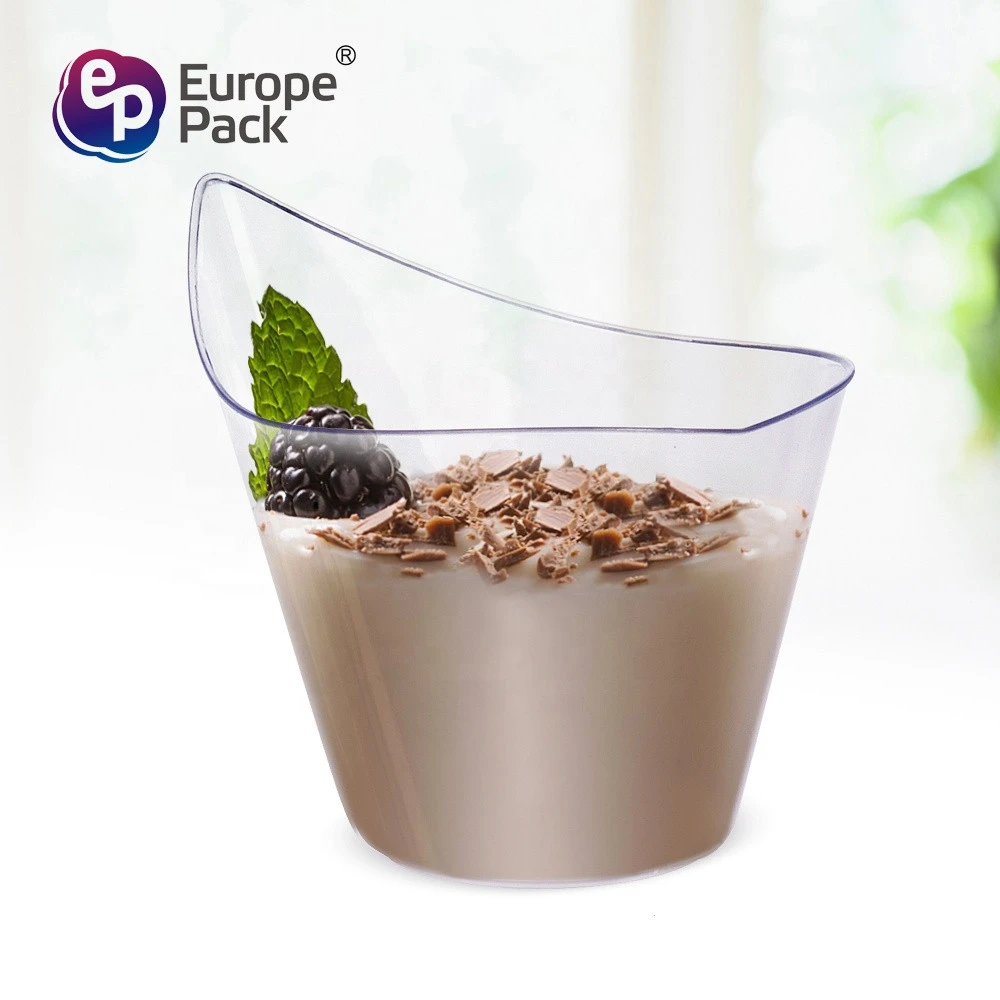 Amazon 2020 customized disposable PS plastic 200ml dessert yogurt smoothie cup