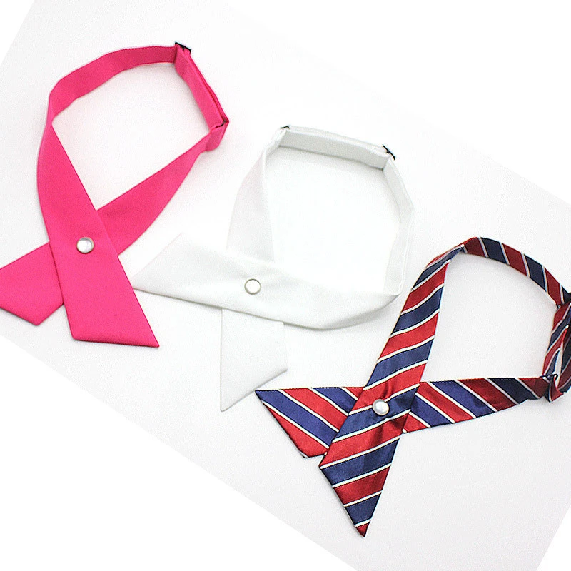 Amazon Hot Sale Europe Popular College Necktie Crossover Solid Color Cravat Flower Bow Rosette Tie