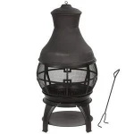 Antique Black Iron Garden  Fire Pit Chimenea Fireplace