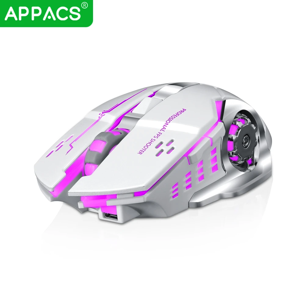 APPACS New 2.4g wireless mouse 2.4g rechargeable luminous mouse 4-color breathing light