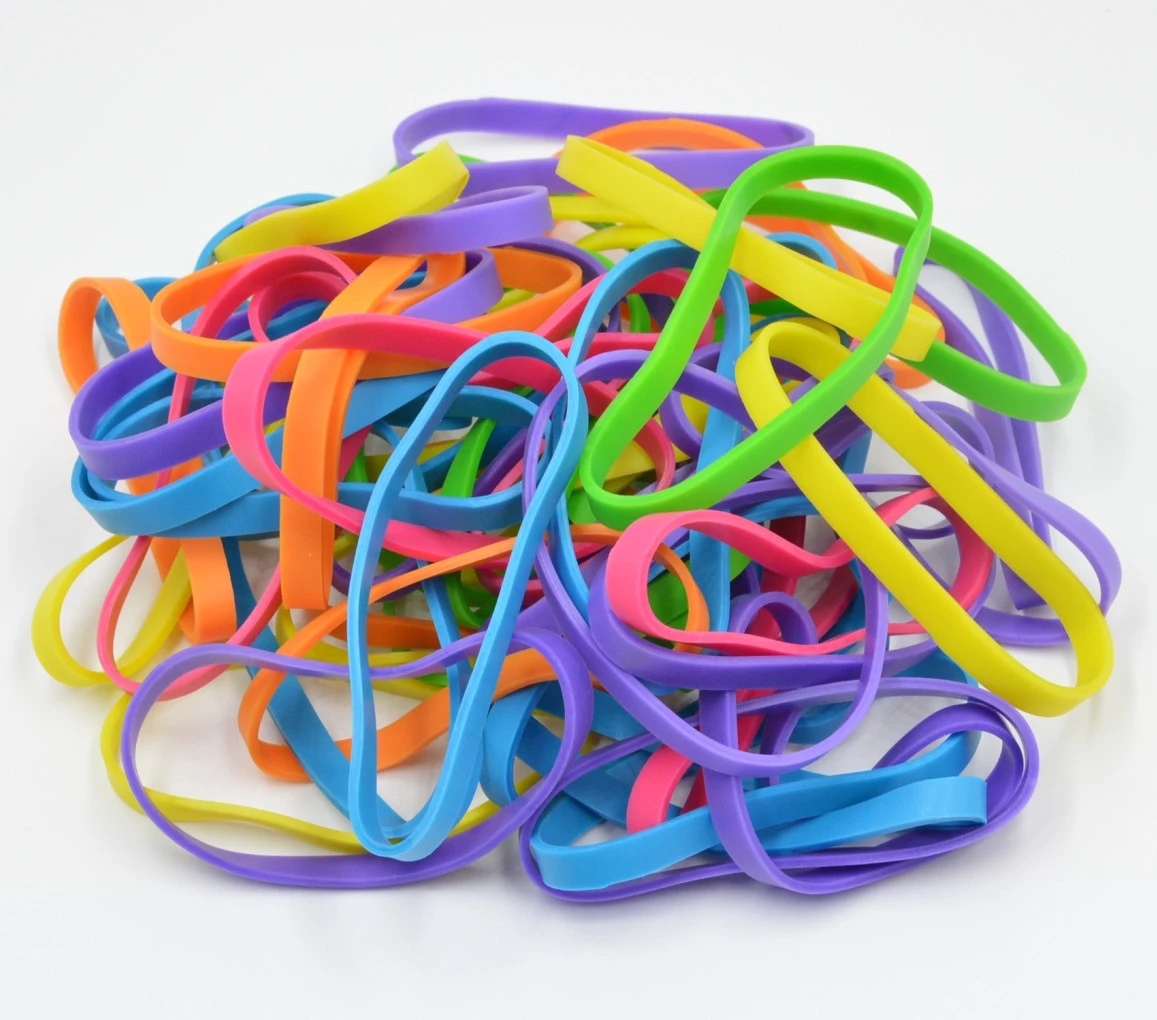 Assorted colors 1&#x27;&#x27; wide Synthetic Rubber Band for bank