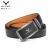 Import Automatic Belts Ratchet Print Man For Fashion Black Leather genuine leather zinc Alloy  buckle from China