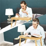 Bamboo Laptop Bed Study Table With Tilting Top, Adjustable Leg and Drawer_BSCI & FSC Factory