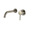 bathroom brush nickel 1 handle wall mount 2 hole basin mixer taps