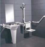bathroom glass shower door grab bar