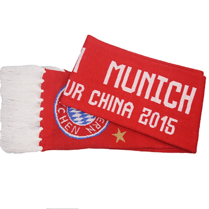 Bayern acryilc knit jacquard football scarf