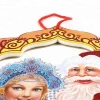 Beautifully popular yellow wreath Santa Claus little girl pattern of Christmas hanging paper Christmas Day decoration supplies