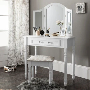 Bedroom dresser home center luxury mirrored makeup dresser table de maquillage avec miroir