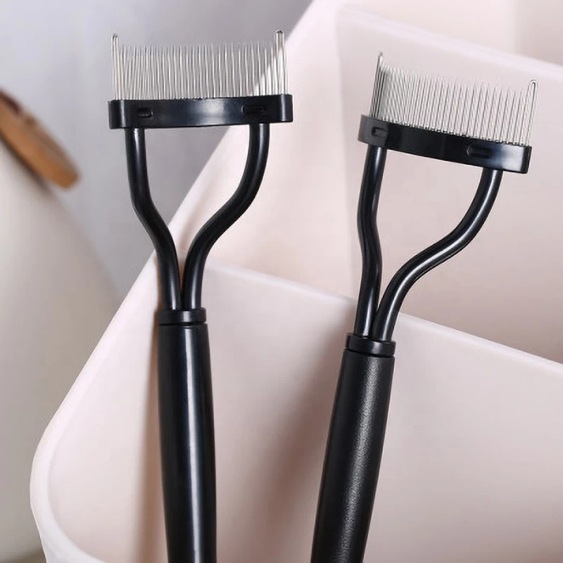 Best Price Stainless Eyelash Separator Mascara Applicator Folded Eye Lash Comb Brush Eyelash Lift Curler