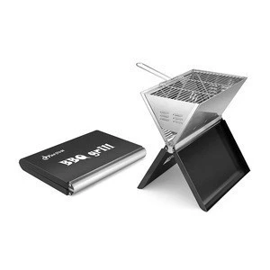best prices camping mini new portable small outdoor charcoal folding notebook bbq coal cooking grill for sales