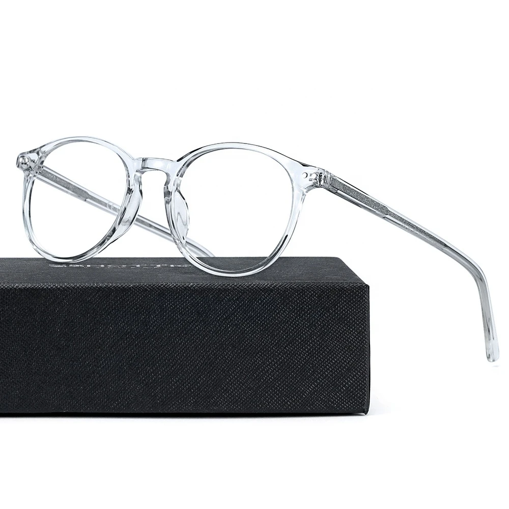 Best quality round acetate transparent designer handmade eyeglasses prescription optical frames  glasses women