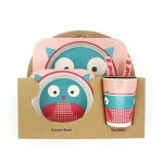 Biodegradable Eco-Friendly Bamboo Tableware Dinnerware Plate Bowl Cup Set Dinner Set Dish Dinnerware Sets For Kids