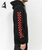 black fleece with printing red stripes road hoodies for men