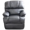 Black PU Cover Overtufted Manual Recliner TV Chair with Massage