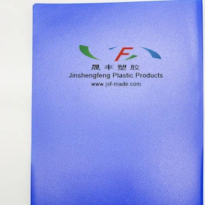 Blue Plastic 2-Pocket Presentation Folder,Smooth Plastic Folder with business card slot