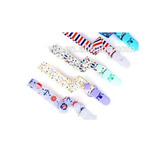 BPA free Baby Pacifier Soother Customized Baby Pacifier Clips Wholesale Infant Feeding Product Soft Cotton Fabric Metal Clips