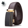 BT Free shipping black golden automatic buckle belt suits genuine leather belts for men