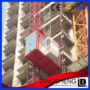 Builder Hoist Manufacturers/Cargo/ Freight Lift/2T Double-Cage Construction Lifter/Electrical Material Hoist/CHINA