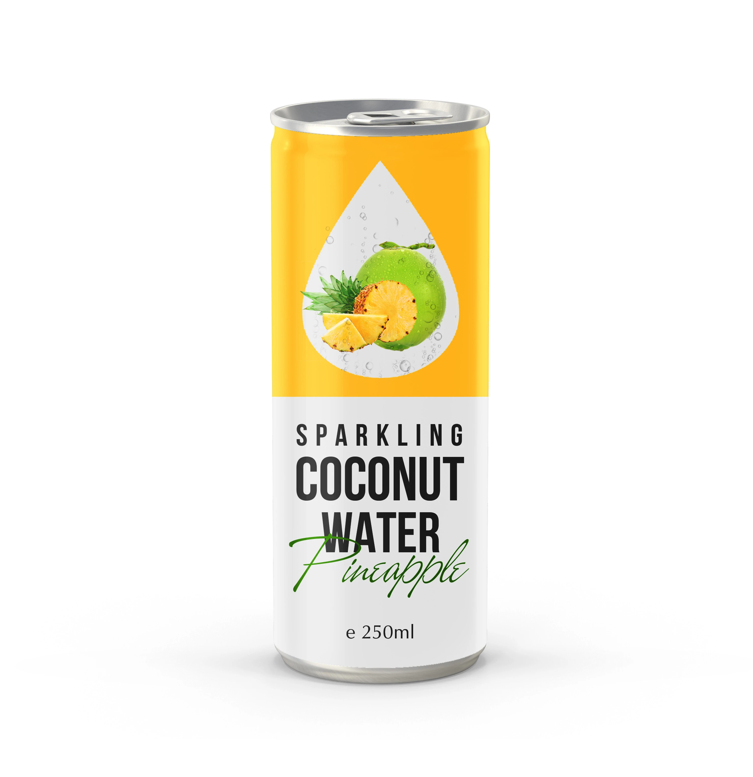 Bulk Coconut Water with Sparkling Type Drink and Lychee Flavor in 250ml Aluminum can