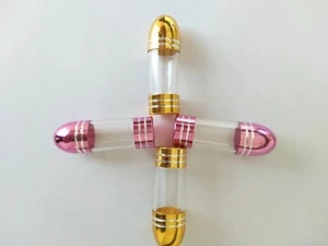 Bullet shape small transparent plastic bottles with metal cap for packaging health care pill products