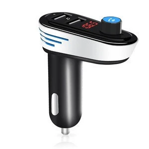 Business gift Car wireless hands-free player fm transmitter LED screen indicator dual usb car charger car mp3 player