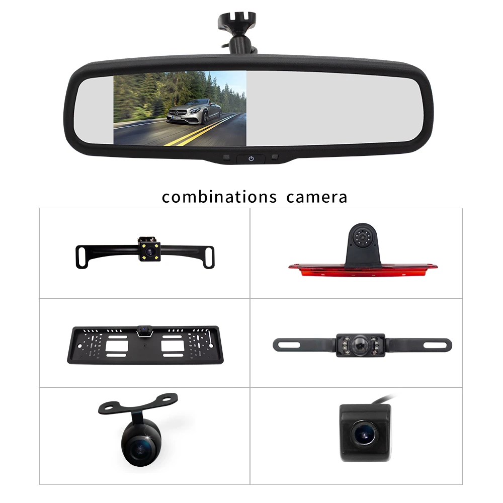 Car Hd 4.3 Inch Monitoring 12V Reverse Rear Side Auto Rear View Camera