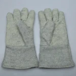 CASTONG Green Felt of Para-aramid Mixed with Carbon Fiber 500 Deg.C High Temperature Heat Insulated Gloves for Metal extrusion