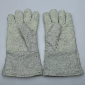 CASTONG Green Felt of Para-aramid Mixed with Carbon Fiber 500 Deg.C High Temperature Heat Insulated Gloves for Metal extrusion