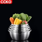CCKO wholesale kitchen metal ss colander 304 stainless steel colander bowl for washing vegetable fruit and rice