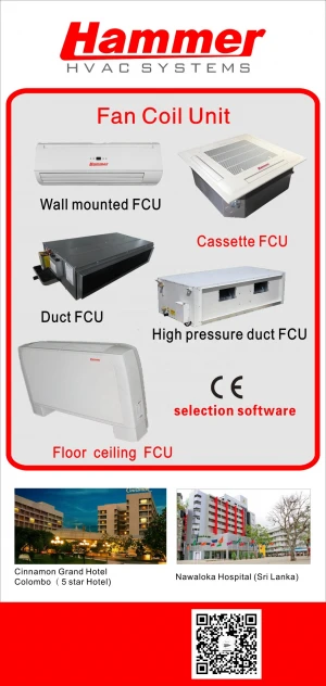 CE certified high ESP duct fan coil unit CE certified from factory