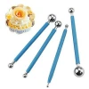 Cheap Sale 4Pcs Metal Ball Baking Fondant Cake Tools Stainless Steel 8 Head Pen for Sugar Flower