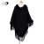 Import Cheap Winter Women Woven Shawls With Fashion Fur Trimming Tassel Imitate Rabbit Fur Poncho from China