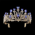 Cheerfeel wholesale wedding rhinestone bridal Christmas pageant crowns and tiaras blue HP-402