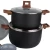 Import Chef Best Kitchen Ware Nordic/ Non-stick Cookware Set with wooden handles (4pcs) Set Aluminum Kitchen -Black 2022 Best seller from China