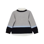 Children baby boy high quality cotton yarn dyed stripe piquet T shirt Spring Autumn long sleeve shirt collar kids clothing
