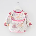 Children overall waterproof long sleeve clothing baby eat clothes apron cotton gown baby bib protective clothing