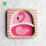 Children Tableware Bamboo Fiber Cute Cartoon Baby Feeding Dinnerware Set