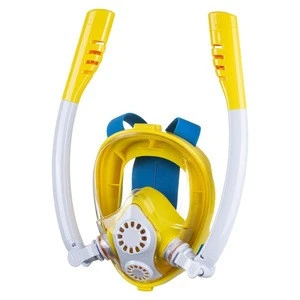 Children&#39;s Design 360 Respiratory  2 Snorkels 100% fogging  Free Breathing  Full Face  diving Mask  with 180 field view