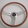 China 14 Polished Laminated Wood Steering Wheel with Horn Button Mustang
