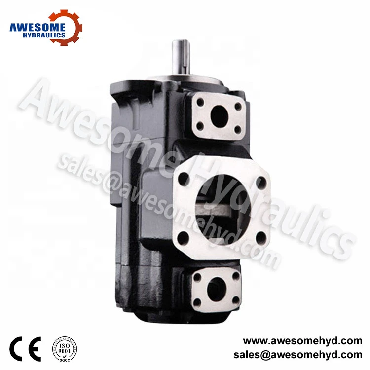 China Oem Standard Hydraulic T6ec Double Vane Pump Spare Parts