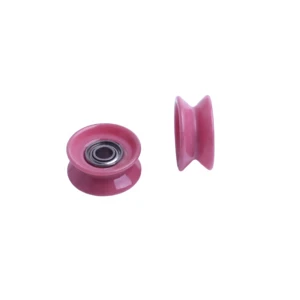 China pink alumina 99% al2o3 ceramic pulley with bearing for wire cable roller in textile machinery