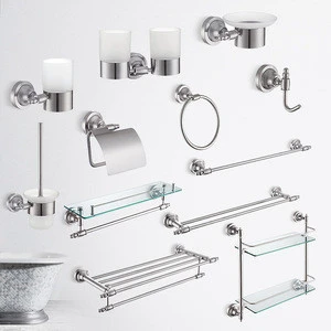 China Supplier Bathroom Accessory 304 Stainless Steel Cheap Hotel Bathroom Set