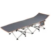 Chinese manufacture directly supply portable camp use steel frame oxford fabric folding stretcher camping bed